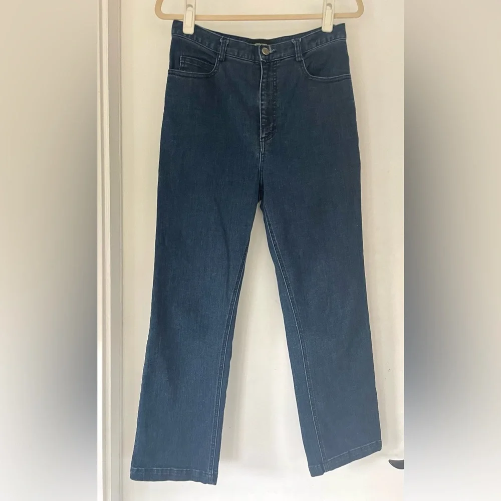Rachel Comey Straight Leg Jeans, dark wash, high rise, cotton w/stretch, sz8 - Picture 3 of 13